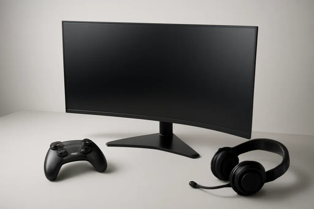 Editorial photograph related to curved monitor for gaming