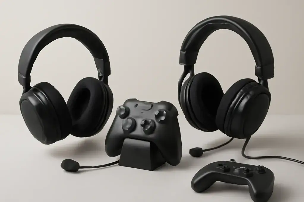 Editorial photograph related to wireless vs wired gaming headset